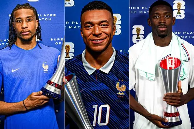 三大超巨，奥利塞、姆巴佩、登贝莱分获法国队三场小组赛MVP