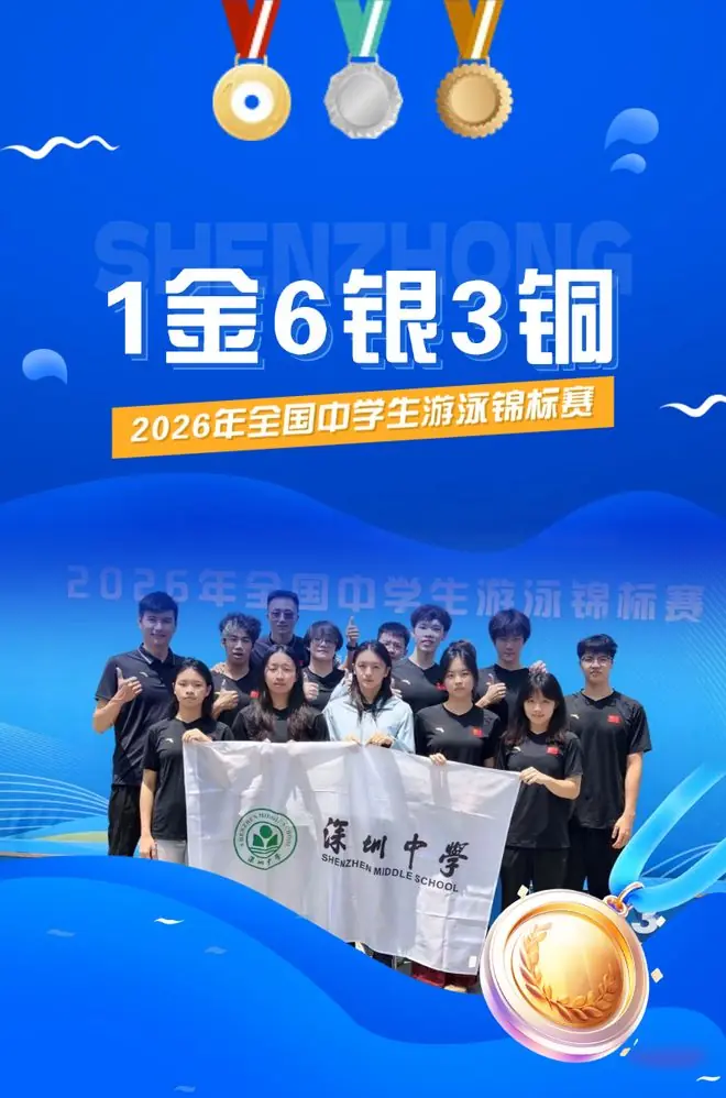 全国冠军！深中泳队健儿达标国家运动健将！