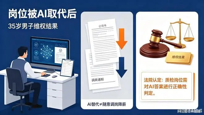 35岁男子收到岗位被 AI 取代通知，拒绝大幅降薪后被单位开除。