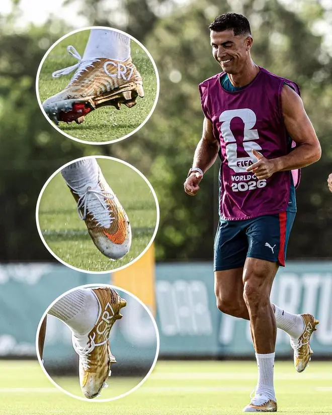Nike为纪念C罗成为首位连续六届世界杯进球，推出特别版“金蝎”战靴