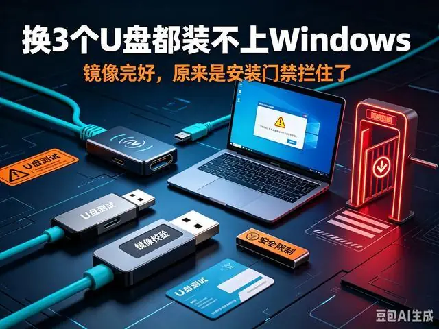 换了3个U盘都装不上Windows!镜像完好,原来是微软悄悄加限制