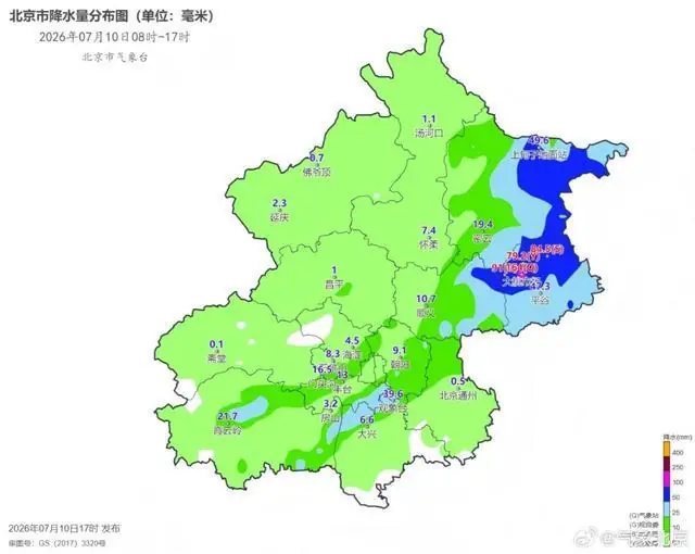 北京市防汛办：全市已转移近10万人