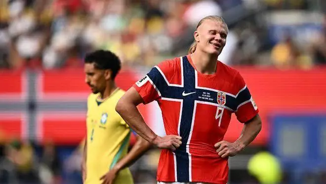 疯狂2-1！哈兰德双响天神下凡，挪威淘汰巴西，首进世界杯八强