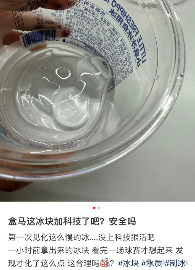 “3个小时化不完！”网友质疑盒马冰杯添加“科技与狠活”，品牌回应