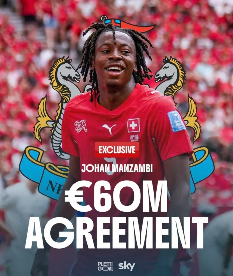 德天空：维拉全面介入曼赞比交易，纽卡斯尔仍有信心敲定球员