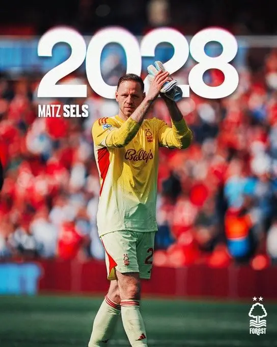 官方:诺丁汉森林与34岁门将泽尔斯续约至2028年