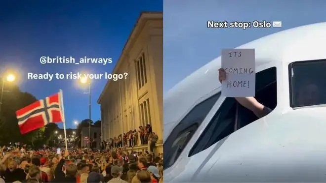挪威航空和英国航空以英挪大战赛果打赌，输方将换对方航司头像一天