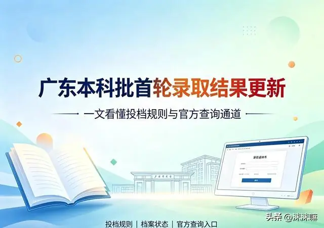 广东本科批首轮录取结果更新，一文看懂投档规则与官方查询通道